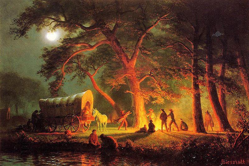 Albert Bierstadt Oregon Trail (Campfire) China oil painting art